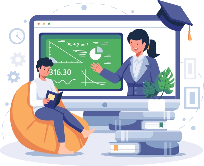 Happy Teacher and Student